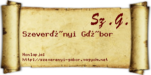 Szeverényi Gábor névjegykártya