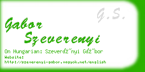 gabor szeverenyi business card